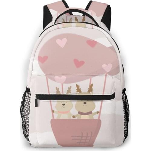 Backpack Women Shoulder Bag For Teenage Girls Cute Deer Lover Balloon Bagpack Female Ladies School Backpack