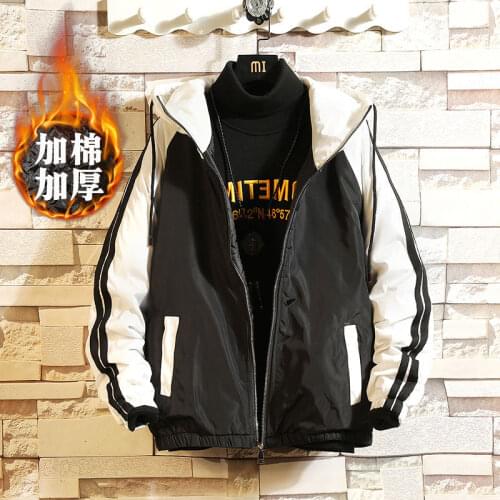 2020 winter cotton casual bomber windbreaker jacket mens hooded thickened zipper coat outdoor hip hop jacket mens 8 colors