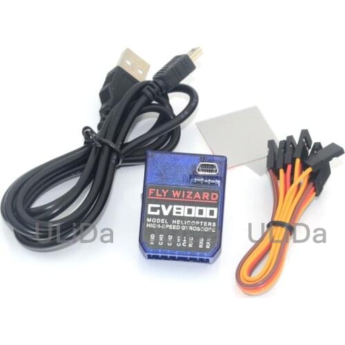 3 Axis Gyro GV8000 V2 5.3.4PRO Flybarless System For Mikado VBAR ALIGN T-REX etc. 450 550 600 700 DFC FBL RC Helicopter