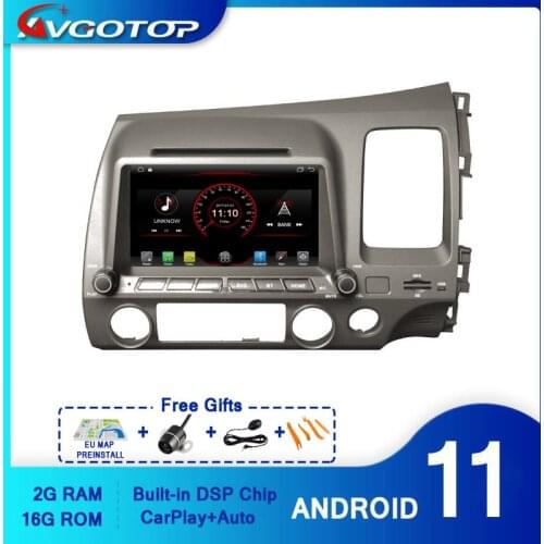 AVGOTOP Android 10 WINCE Bluetooth GPS Car Radio DVD Player for HONDA CIVIC RHD 2G 16G MP3 MP4 Wifi Vehicle Multimedia