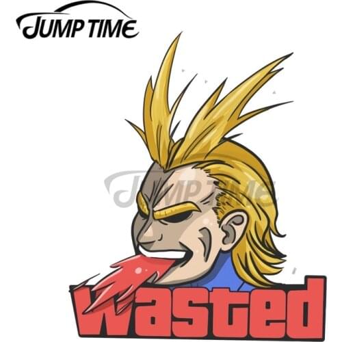 JumpTime 13 x 8.5cm All Might Wasted Auto Decal Fashion Occlusion Scratch Anime Car Stickers Suitable for Fold GTR EVO SX