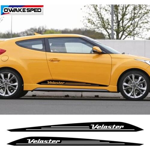 Car Side Stripes Skirt Decor Sticker For-Hyundai Veloster 2011-2017 Racing Sport Styling Auto Body Door Vinyl Decal