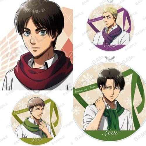 Anime Attack on Titan Eren Jäger Mikasa Ackerman Bags Pendant Keychain Acrylic Keyring Cosplay Decor Accessories Scarf Series