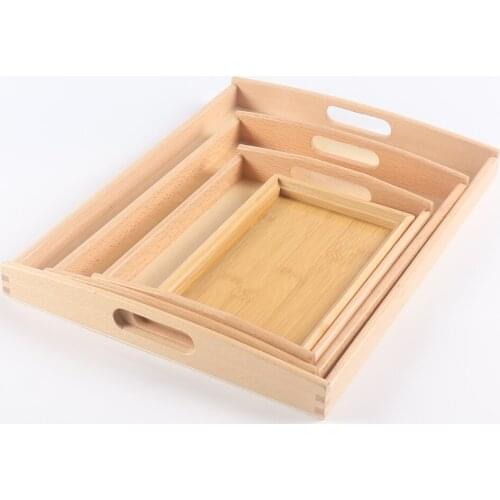 Wooden Tray Montessori Educational Wooden Toys Sensory Toys Life Materials Montessori Toys Education Preschool Toy Dienblad Hout
