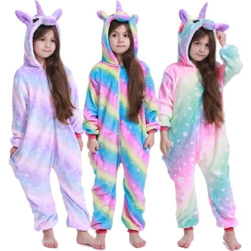 Kigurumi Childrens Pajamas for Boys Girls Unicorn Pajamas Kids Pijamas Set Animal Sleepwear Winter Onesies Pyjamas Kids