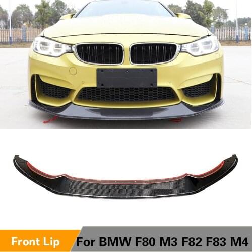 F80 F82 F83 Front Bumper Lip For BMW F80 M3 F82 F83 M4 2014 - 2018 Front Bumper Lip Splitters Spoiler Carbon Fiber / FRP