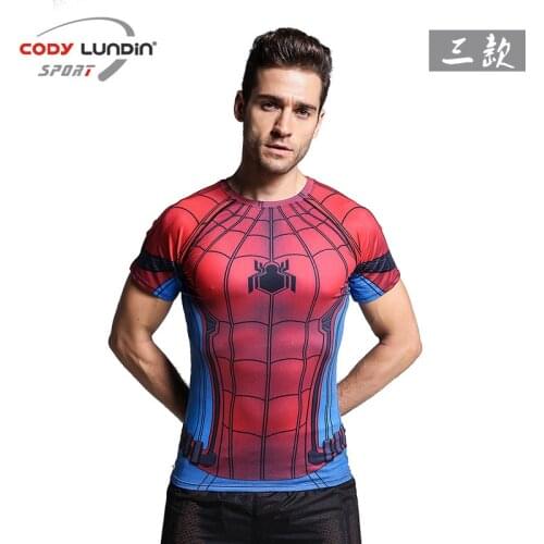 Fitness Bodybuilding Compression Shirt Men Cosplay Crossfit Tee Tops Dry Fit MMA Gym Workout Running Crossfit Sport T Shirts