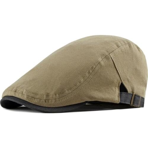 Cotton Spring Summer Solid Newsboy Caps Flat Peaked Cap Men and Women Painter Beret Hats 62