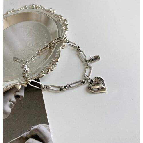 Square English Alphabet Heart Bracelet For Women New Handmade Retro Trendy Elegant Jewelry Birthday Party Gift SAB136