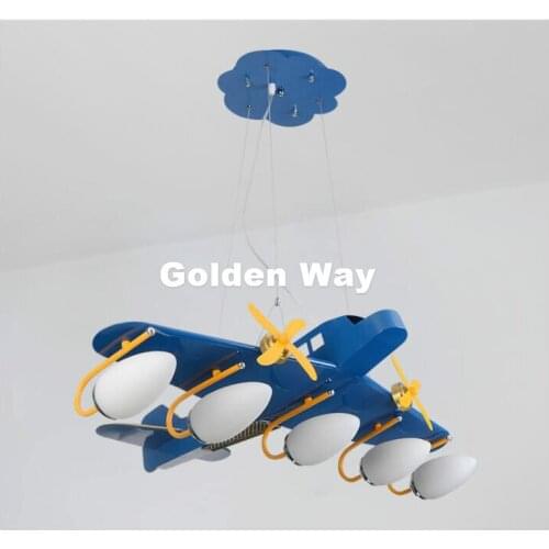 L95cm W75cm Plane Pendant Light Bedroom Cartoon LED pendant lights LED Plane Lights Glass Shade Iron E27 AC Remote Controller