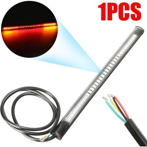 New Arrival 1PC Universal Flexible LED Brake Tail Stop Light Motorcycle Turn Signal License Plate Strip Mayitr