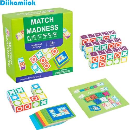 New Kids Fun Flip Matching Puzzle Blocks Party Games Children Logic Thinking Training Variety Interactive Game Educational Toys
