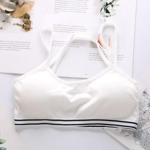New cotton girl bra without steel ring underwear women comfortable and breathable solid color girl bra development period bras