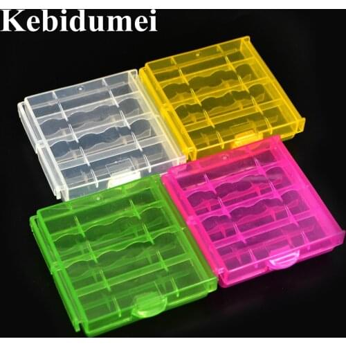 Kebidumei for 10440 14500 AA AAA Battery Plastic Case Holder Storage Box Colorful Container Bag Case Organizer Box