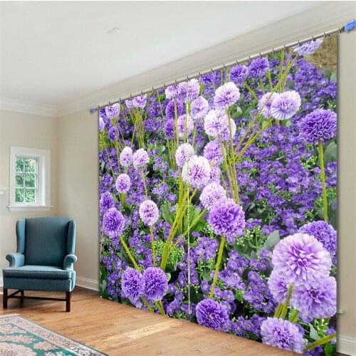 Customized Lavender Luxury 3D Blackout Window Curtain Drapes For Living room Bed room Hotel Wall Tapestry Cortinas