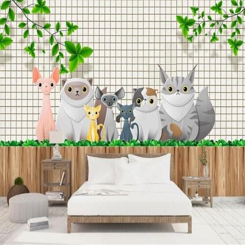 Custom Any Size Mural Wallpaper 3D Stereo Animal Cartoon Wall Painting Childrens Bedroom Creative Home Decor Papel De Parede 3D