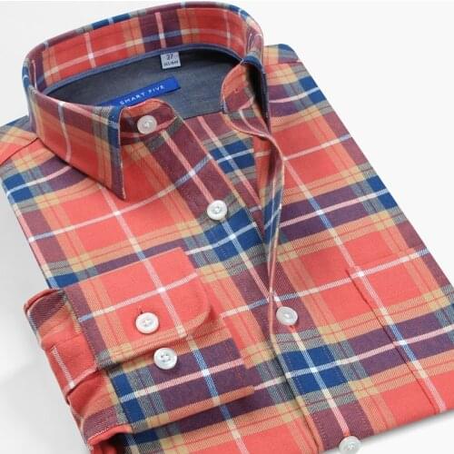 Smart Five Clothing 2020 Mens Plaid Shirts Long Sleeve High Quality Vintage Casual Shirt for Male Camisa Masculina