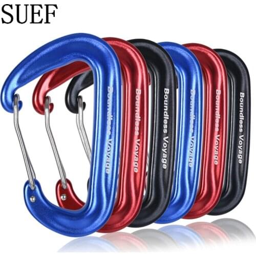 SUEF Aviation Aluminum Hammock Carabiner Spring Clasp Clip Swing Backpack Hook Mountaineering Camping Climbing Safety Buckle @1