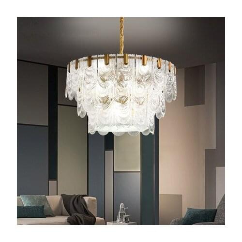 LED Pendant Lights Fixture American Modern Glass Copper Hanging Lamp Romantic Home Indoor Lighting Living Room Bedroom Lustre