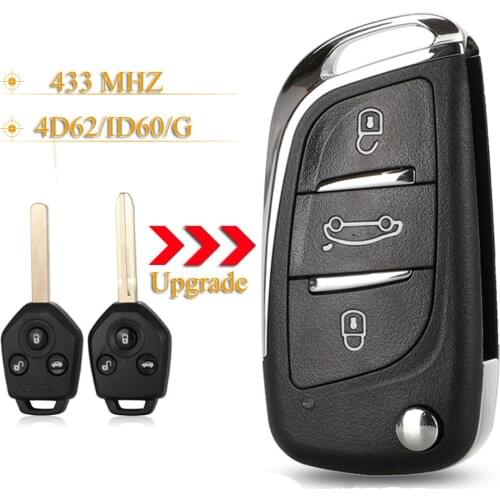 Kutery 3 Buttons Smart Remote Car Key Fob 433Mhz ID62 Chip For Subaru Forester Outback Legacy 2008-2014