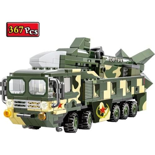 Military Series World War II DF-17 Supersonic Missile Vehicle MOC Model Building Blocks Bricks Toys Gifts