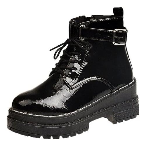 Women Boots 2020 Thicken Warm Winter Snow Boots Thicken Non-slip Zip Girls Leather Shoes For College Students W09