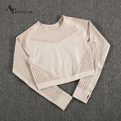 Yoga O-Neck Hollow Out Stripe Long Sleeve Femme Top with Thumb Holes Sport Womens Fitness T-Shirt Sexy Tops