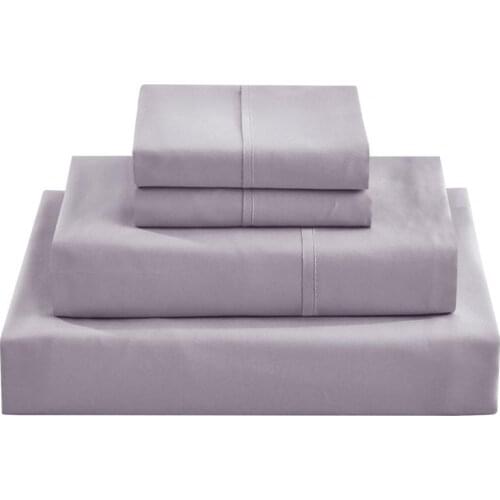 1 Set Bedding Sheet Solid Color Home Textile Wear Resistant Anti-fade Fabric Wrinkle Resistant Bed Sheet Pillowcase Set