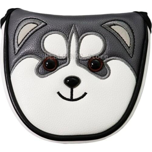 1 Pcs Golf Clubs Headcover Mallet Putter Cover 1Pcs Magnet Closed Husky Style Lovely
