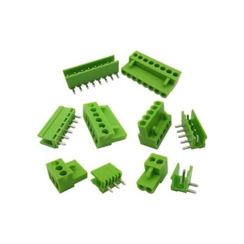 10sets Terminal plug type 300V 10A ht3.96 3.96mm pitch connector pcb screw terminal blocks connector Right Angle 2/3/4/5/6/7/8P