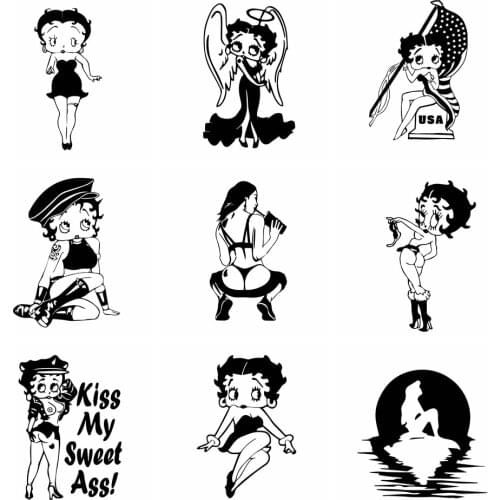 10 Styles Hot Sale Girls Car Sticker Sexy Lady Funny Wrap Vinyl Car-styling Auto Motorcycle Cars Decals Accessories