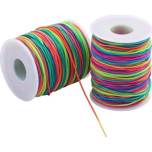 2Rolls 1mm 100Meters/Roll Colorful Elastic Rope Jewelry Accessories Cord DIY Making for Bracelet Necklace Elastic Thread