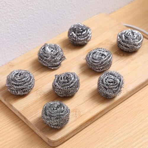 20pcs/bag Steel Wire Ball Pot Brush Dishwashing Cleaning Ball Household Kitchen Stove Cleaning Brush Large Steel Wire Ball
