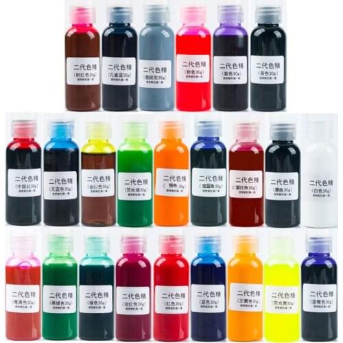 24 Color Large Bottle 30ml Resin Pigment Kit Transparent Epoxy UV Resin Colorant MXME