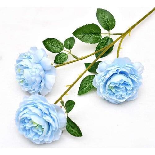 5pc Artificial Peony flower 3 Big Head Bouquet High Quality silk plastic for Romantic home wedding Party Decoration arrangement