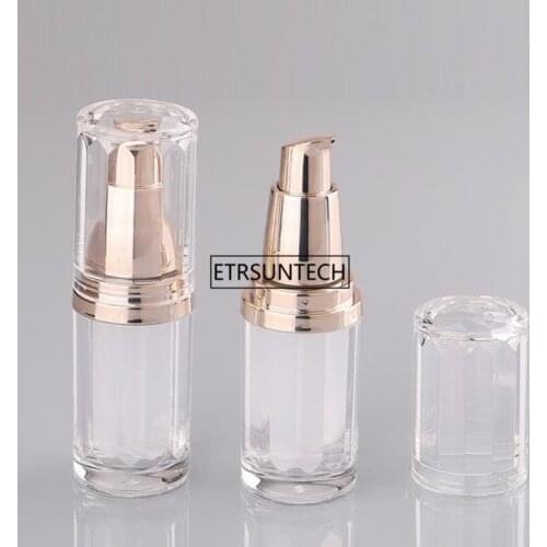 50pcs 10ml Acrylic Essential oil Pump Bottle Lotion Container Vials Portable Empty Cosmetic Packaging F3590