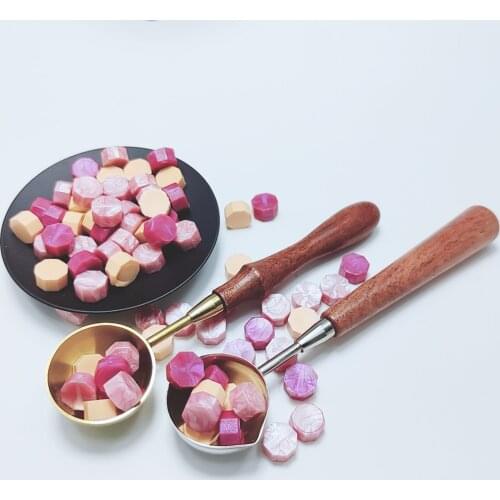 Anti-Hot 1pc Steel Spoon Wood Handle Spoons For Wax Seal Beads Furnace Stove Pot Ancient Sealing Wax Decorative Stamps DIY Craft