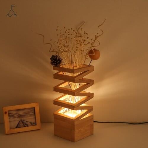 Artpad Wood Decoration Lamp Shades for Table Lamps Flower 3 Color Changeable Romantic Bedroom Bedside Living Room Study Lighting
