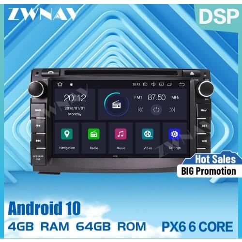 PX6 DSP 4G+64G Android 10.0 Car DVD Player Radio GPS Glonass Navigation For kia ceed 2009-2017 Audio multimedia player head unit
