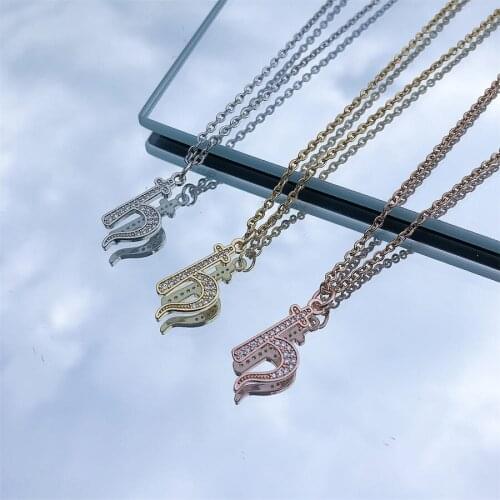 Letter Pendant Necklace Gold Silver Fashion Simple Necklace Women Fashion Jewelry