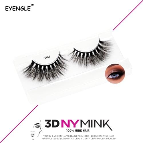 EYENGLE 3D Real Mink Eyelashes Makeup Eyelash Fluffy Dramatic Cils Soft Volume Natural Long Thick Reusable Lashes Free shipping