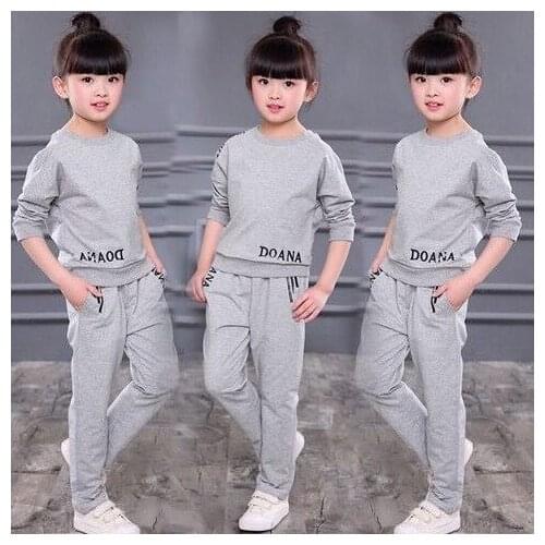 Girls Sets Girl Autumn and Winter Long Sleeve Set 2020 New Children clothes Sports Two-piece