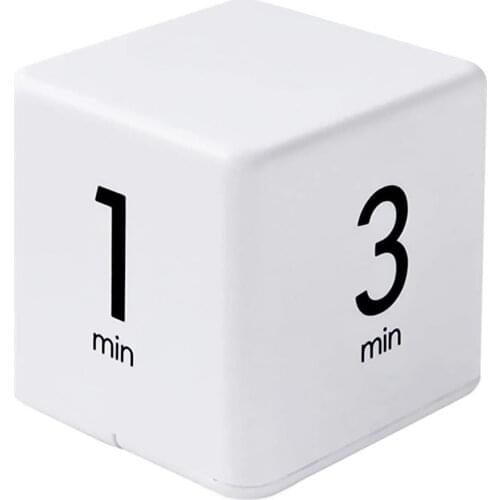 Lightweight Responsive Cube Timer Practical Kitchen Timer Sports Timer Gravity Sensor Flip Timer White