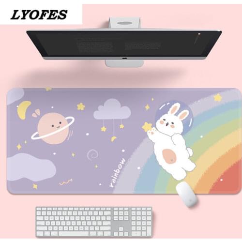 Cute Mouse Pad Super Creative Large Game Computer Keyboard Office Long Table Mat Kawaii Desk for Teen Girls for Bedroom 90*40cm