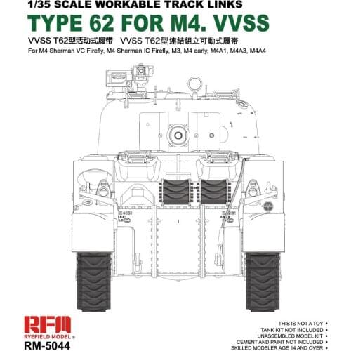 RYEFIELD MODEL RFM RM-5044 1/35 Workable Track for Type 62 For M4.VVSS - Scale Model Kit