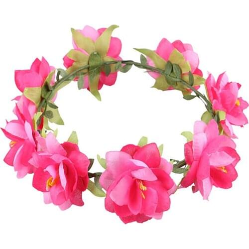 Fashion Bride and Bridesmaid Hairbands Garland Girls Seaside Holiday Simulation Roses Hair Accessories for Women Wholesale