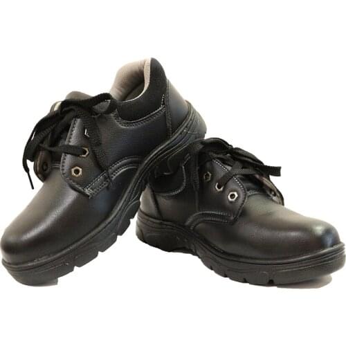 High quality black leather mens safety shoes thick sole brand industrial security personnel leather safety shoes