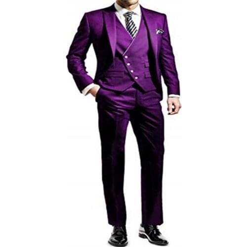 New Classic Men’s Suit Smolking Noivo Terno Slim Fit Easculino Evening Suits For Men black lapel single-breasted groomsmen