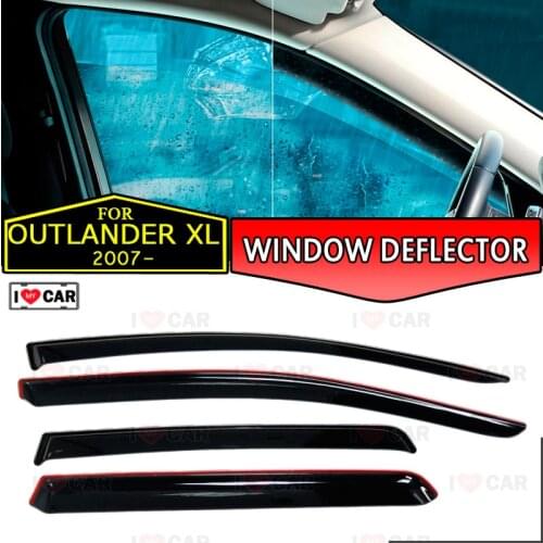 Window deflector for Mitsubishi Outlander XL 2007-/2012- car window deflector wind guard vent sun rain visor cover car decor