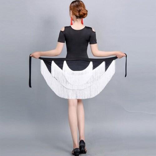Latin Skirt Women Ballroom Salsa Tango Tassel Dance Skirt Skate Wrap Scarf Dancewear Sexy Dance Skirts